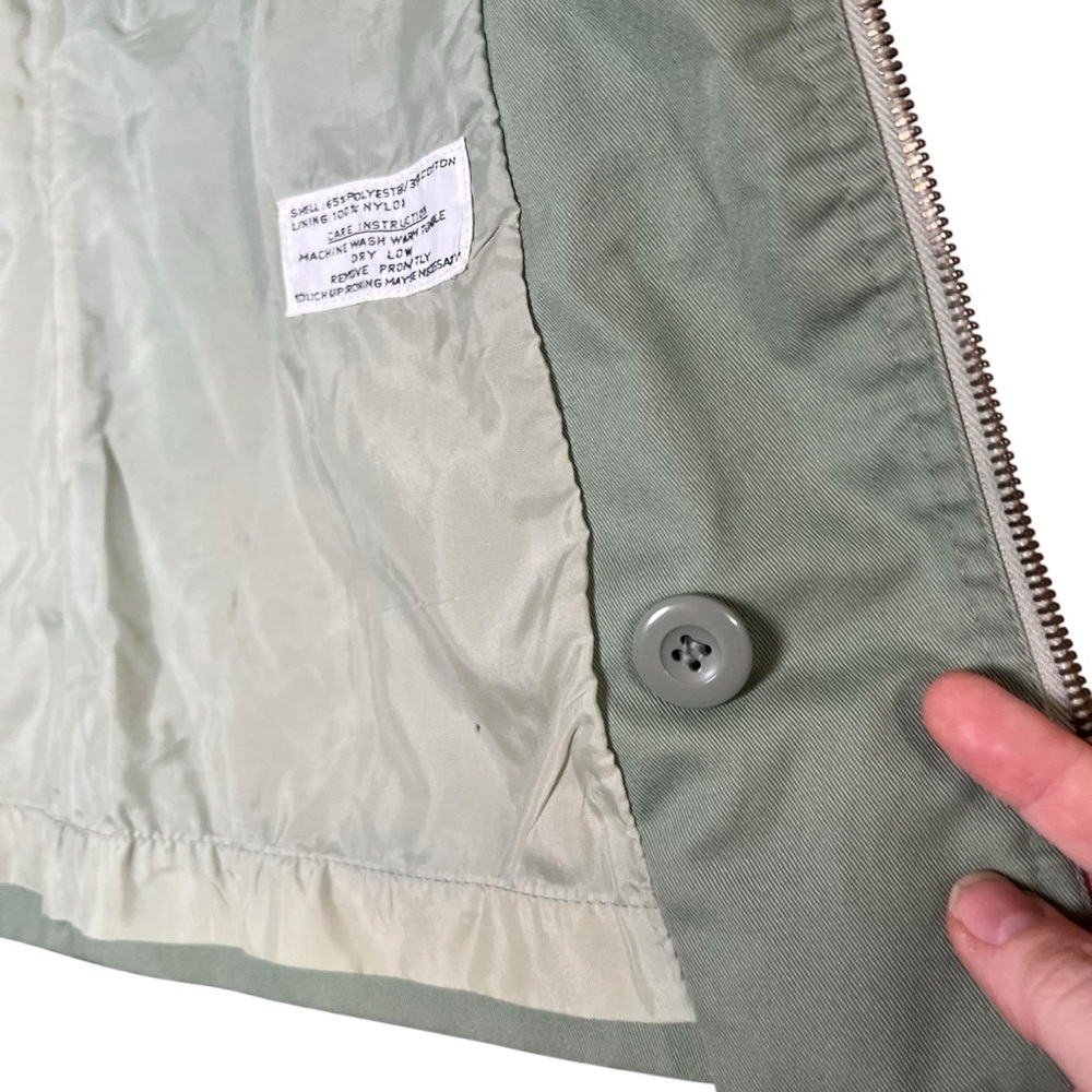 VTG 70s Montgomery Ward Utility Jacket Women Sz Small Green Hood Belt Safari 80s - Picture 6 of 15